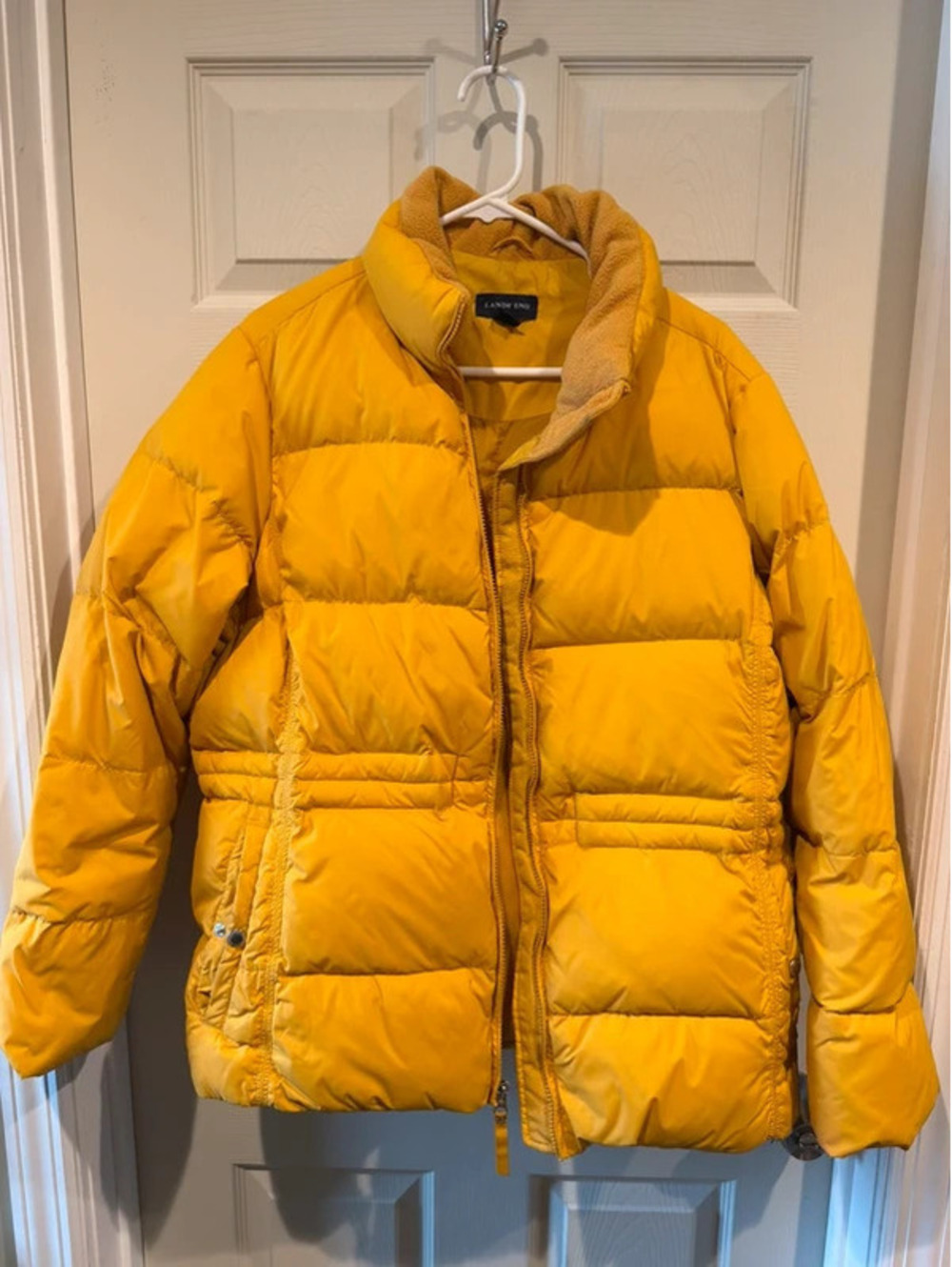 Lands’ End Yellow Puffer Jacket 1X 16W-18W Unisex